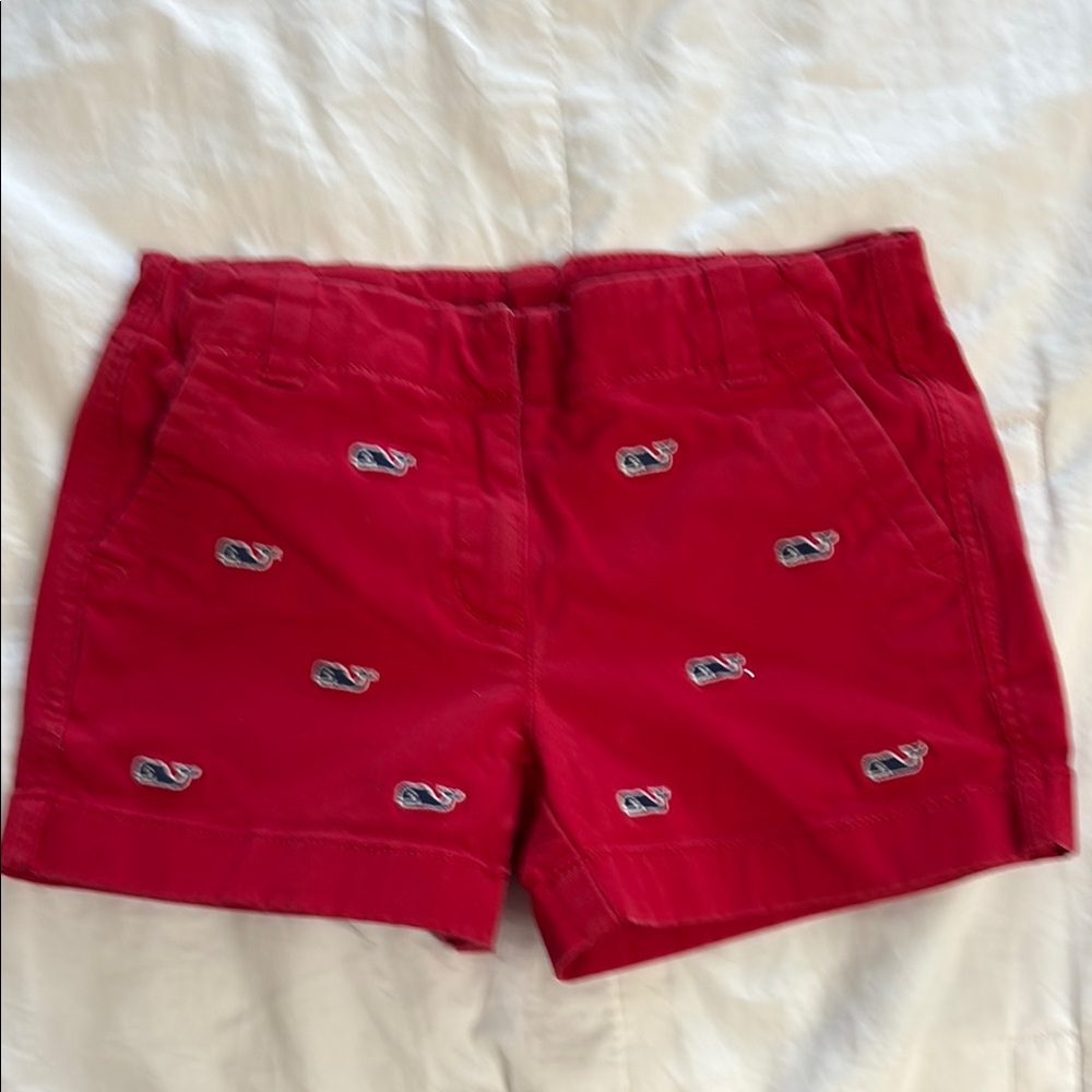 Vineyard Vines Red Whale Print Shorts